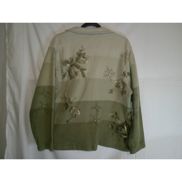 Alfred Dunner Women's Fleece Zip Up Jacket Flora Winterl Print Size Medium - Picture 2 of 3